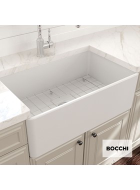 BOCCHI 1602-300 ΝΕΡΟΧΥΤΗΣ ΠΟΡΣΕΛΑΝΗΣ 2 ΟΨΕΩΝ ΕΠΙΚΑΘΗΜΕΝΟΣ 76x46cm ΛΕΥΚΟΣ ΓΥΑΛΙΣΤΕΡΟΣ