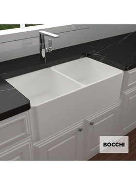 BOCCHI 1601-300 84x46cm - ΝΕΡΟΧΥΤΗΣ ΠΟΡΣΕΛΑΝΗΣ ΕΠΙΚΑΘΗΜΕΝΟΣ ΛΕΥΚΟΣ ΓΥΑΛΙΣΤΕΡΟΣ 2 ΟΨΕΩΝ