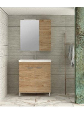 ΕΠΙΠΛΟ ΜΠΑΝΙΟΥ ARG NO2 100Χ45CM ΠΛΗΡΕΣ ΣΕ ΧΡΩΜΑ LIGHT HICKORY MDF