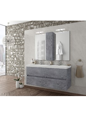 ΕΠΙΠΛΟ ΜΠΑΝΙΟΥ LGR120 ΓΚΡΙ ΕΠΙΤΟΙΧΟ (120X44CM) ΜΕ ΔΙΠΛΟ ΝΙΠΤΗΡΑ ΠΟΡΣΕΛΑΝΗΣ