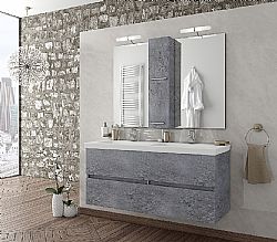 ΕΠΙΠΛΟ ΜΠΑΝΙΟΥ LGR120 ΓΚΡΙ ΕΠΙΤΟΙΧΟ (120X44CM) ΜΕ ΔΙΠΛΟ ΝΙΠΤΗΡΑ ΠΟΡΣΕΛΑΝΗΣ