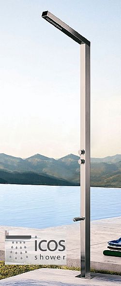 ICOS SHOWER TERA - ΑΝΟΞΕΙΔΩΤΗ ΣΤΗΛΗ ΝΤΟΥΣ ΕΞΩΤΕΡΙΚΟΥ ΧΩΡΟΥ 2 ΕΞΟΔΩΝ INOX (ΜΟΝΟ ΚΡΥΟ)