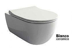 BIANCO CERAMICA NORA 341600SC RIMLESS - ΛΕΚΑΝΗ ΚΡΕΜΑΣΤΗ 54,5 cm ΜΕ ΚΑΘΙΣΜΑ SLIM SOFT CLOSING