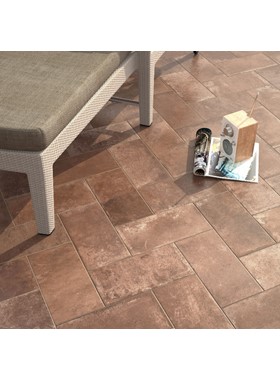 V.FIRENZE 15.3Χ31 IN/OUT - RUSTIC ΙΤΑΛΙΚΟ ΓΡΑΝΙΤΟΠΛΑΚΑΚΙ ΣΕ ΧΡΩΜΑ ΚΟΚΚΙΝO COTTO