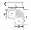 MACART SILK C-200 (83x83cm) - ΓΩΝΙΑΚΟΣ ΝΕΡΟΧΥΤΗΣ INOX ΛΕΙΟΣ ΕΝΘΕΤΟΣ