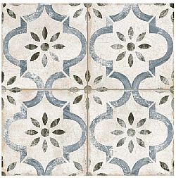 LDS BLUE 45X45cm - ΓΡΑΝΙΤΟΠΛΑΚΑΚΙ VINTAGE PATCHWORK RETRO