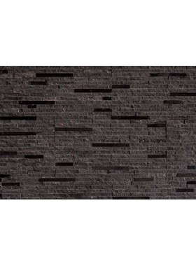 GRAM BLACK 15Χ30cm -  ΦΥΣΙΚΟ ΜΑΥΡΟ ΠΕΤΡΩΜΑ ΣΕ ΛΩΡΙΔΕΣ ΠΑΧΟΥΣ 1-1,2cm