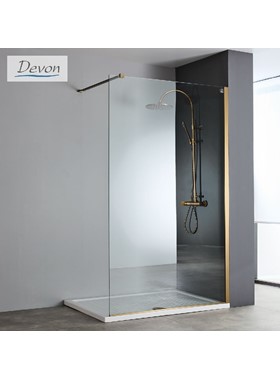 ΠΑΝΕΛ ΝΤΟΥΣΙΕΡΑΣ ΣΤΑΘΕΡΟ DEVON IWH100C-221 BRONZE BRUSHED PVD (100x220cm) ΔΙΑΦΑΝΟ ΚΡΥΣΤΑΛΛΟ ΚΑΤΑ ΤΩΝ ΑΛΑΤΩΝ