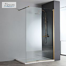 ΠΑΝΕΛ ΝΤΟΥΣΙΕΡΑΣ ΣΤΑΘΕΡΟ DEVON IWH120C-221 BRONZE BRUSHED PVD (120x220cm) ΔΙΑΦΑΝΟ ΚΡΥΣΤΑΛΛΟ ΚΑΤΑ ΤΩΝ ΑΛΑΤΩΝ