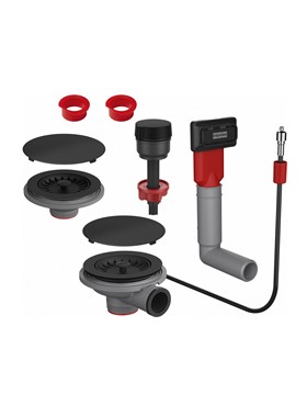 ΣΕΤ ΑΥΤΟΜΑΤΗΣ ΒΑΛΒΙΔΑΣ ΥΠΕΡΧΕΙΛΙΣΗΣ FRANKE BLACK MATT 112.0658.485 ΓΙΑ ΔΙΠΛΟ ΝΕΡΟΧΥΤΗ