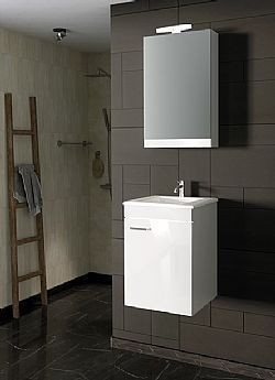 ΕΠΙΠΛΟ ΜΠΑΝΙΟΥ CRN 50Χ39.5CM ΠΛΗΡΕΣ ΣΕ ΛΕΥΚΗ ΓΥΑΛΙΣΤΕΡΗ ΛΑΚΑ