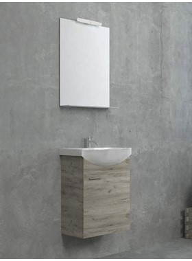 ΕΠΙΠΛΟ ΜΠΑΝΙΟΥ CRN3 50Χ39.5CM ΠΛΗΡΕΣ ΣΕ MDF GREY GRAFT