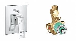 GROHE EUROCUBE ΧΡΩΜΕ - ΜΙΚΤΗΣ ΕΝΤΟΙΧΙΣΜΟΥ 2 ΕΞΟΔΩΝ ΝΕΡΟΥ ΜΕ ΕΚΤΡΟΠΕΑ - ΕΞΩΤΕΡΙΚΟ+ΕΣΩΤΕΡΙΚΟ ΤΜΗΜΑ